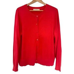 LOFT Red Cardigan Sweater